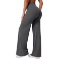 thumbnail image 6 of ManxiVoo Women's Slim Fit Wide Leg Yoga Trousers for Sports and Fitness Comfortable Hip Slimming Active Wear Pants L Size Grey, 6 of 9
