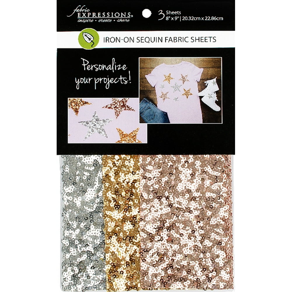 Fabric Expressions IronOn Sheets Sequin 3pc