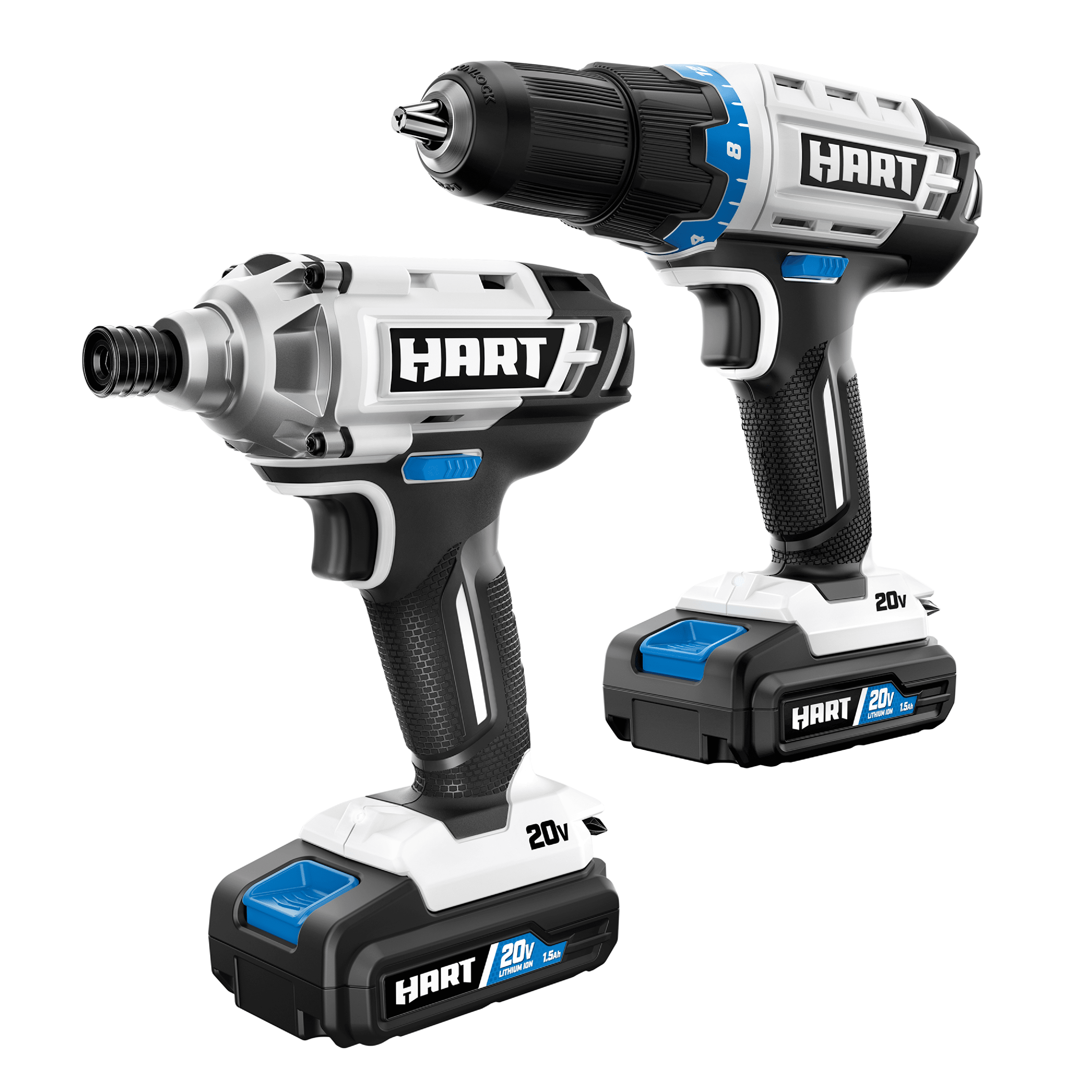 21V Cordless Hammer Drill Impact Driver Set Dual Speed Fast Charge & 2 Batteries 