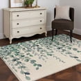 thumbnail image 3 of Teal Green Eucalyptus Leaves Area Rugs 4'x6', Washable Small Throw Rugs for Office Bathroom, Spring Plants Country Beige Indoor Outdoor Rug Non-Slip Low Pile Carpet Runner Reversible Floor Mats, 3 of 8