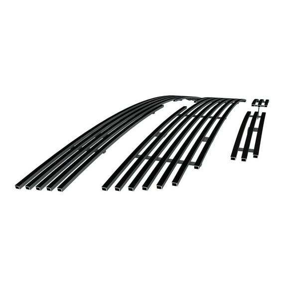 APS Compatible with Chevy Silverado 1500 HD 2006 & 05-06 2500HD 3500 & 07 Classic Models Stainless Steel Black 8x6 Horizontal Billet Grille Insert Combo C67673J