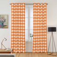 thumbnail image 2 of Kitchen Curtains 84 Inch Length 2 Panels, Orange Grommets Window Treatment Curtain, Country French Rustic Buffalo Plaid Modern Art Thermal Curtains Drapes for Living Room/Bathroom, 2 of 9