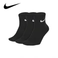 thumbnail image 2 of Calcetines deportivos unisex ligeros originales Nike para hombre y mujer, 3 pares, informales, transpirables, de tubo corto, negros, tallas SML XL SX7677, 2 of 4