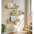 thumbnail image 5 of SUMGAR Nursery Floating Shelves for Wall , Kid Float Shelf , Natural Wood Shelf for Kid Bedroom , Kid Bookcases Wall , Toy Storage Organizer for Decor  23in Set of 3, 5 of 10