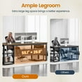 thumbnail image 6 of 71"  L Shaped  Executive Desk with Power Outlets, Modern Office Desk with File Drawers and Pegboard, Large Computer Desk, Walnut, 6 of 7