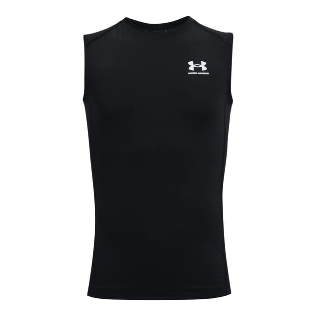 Camiseta Under Armour HeatGear Armour sin mangas para niños, color negro