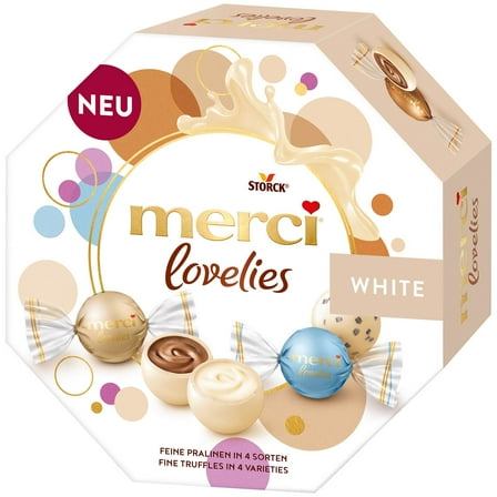 Merci LOVELIES White chocolate variety in a GIFT BOX 185g/6.53 oz 1 box