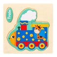 thumbnail image 1 of Rompecabezas 3d de madera para niños, juguetes educativos tempranos para niños, rompecabezas de tráfico de animales de dibujos animados, regalos, 1 of 4