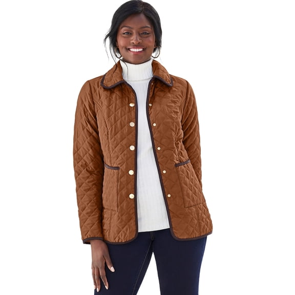 Jessica London Women's Plus Size Snap-Front Quilted Coat