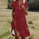 thumbnail image 2 of Vestido Corto de Manga Larga para Mujeres Brillante Impresión Cuello en V Suelto Cómodo, Vestido de Moda de Malla para Fiesta Y Ocasional, 2 of 7