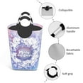 thumbnail image 4 of KLL Round Snow Merry Christmas Winter Snowflakes Laundry Hamper,Large Canvas Fabric Lightweight Storage Basket Toy Organizer Dirty Clothes Collapsible Waterproof, 4 of 6
