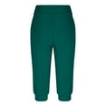thumbnail image 3 of Lovskoo Capri Pants for Women Solid Color Loose Soft Drawstring Workout Yoga Pants Outdoor Sports Casual Lounge Pants with Pockets Green, 3 of 7
