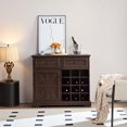 thumbnail image 2 of Farmhouse Buffet Cabinet with Storage Sideboard with 2 Drawers, Wine Bar Cabinet with Removable Wine Racks Storage Shelves, Liquor Coffee Bar Cupboard for Kitchen, Dining Room (Espresso), 2 of 8