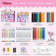 thumbnail image 2 of homicozy 106PCS Scented Washable Markers Set,Arts and Crafts Kit for Girls Ages 4-6-8-10,Travel Coloring Drawing Art Supplies with Unicorn Glitter Pencil Case,Ideal Birthday Gift for Kids, 2 of 8