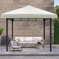 thumbnail image 2 of SHANNA Gazebo Replacement Canopy Roof, 10' x 10' Outdoor Waterproof BBQ Gazebo Canopy Top Cover, Beige, Single Roof, 2 of 8