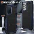 thumbnail image 3 of ELEHOLD for Samsung Galaxy A32 5G 2021 Fit Case, Military-Grade Dual Layer Raised Frame Screen & Camera Lens Protective Armor Hybrid PC+TPU Anti-Drop Shockproof Slim Rugged Case,Navyblue, 3 of 8