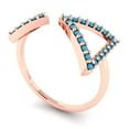 thumbnail image 2 of 0.2475 ct Round Cut Simulated Turquoise Statement 14K Rose Gold Womens Engagement Ring, 2 of 5