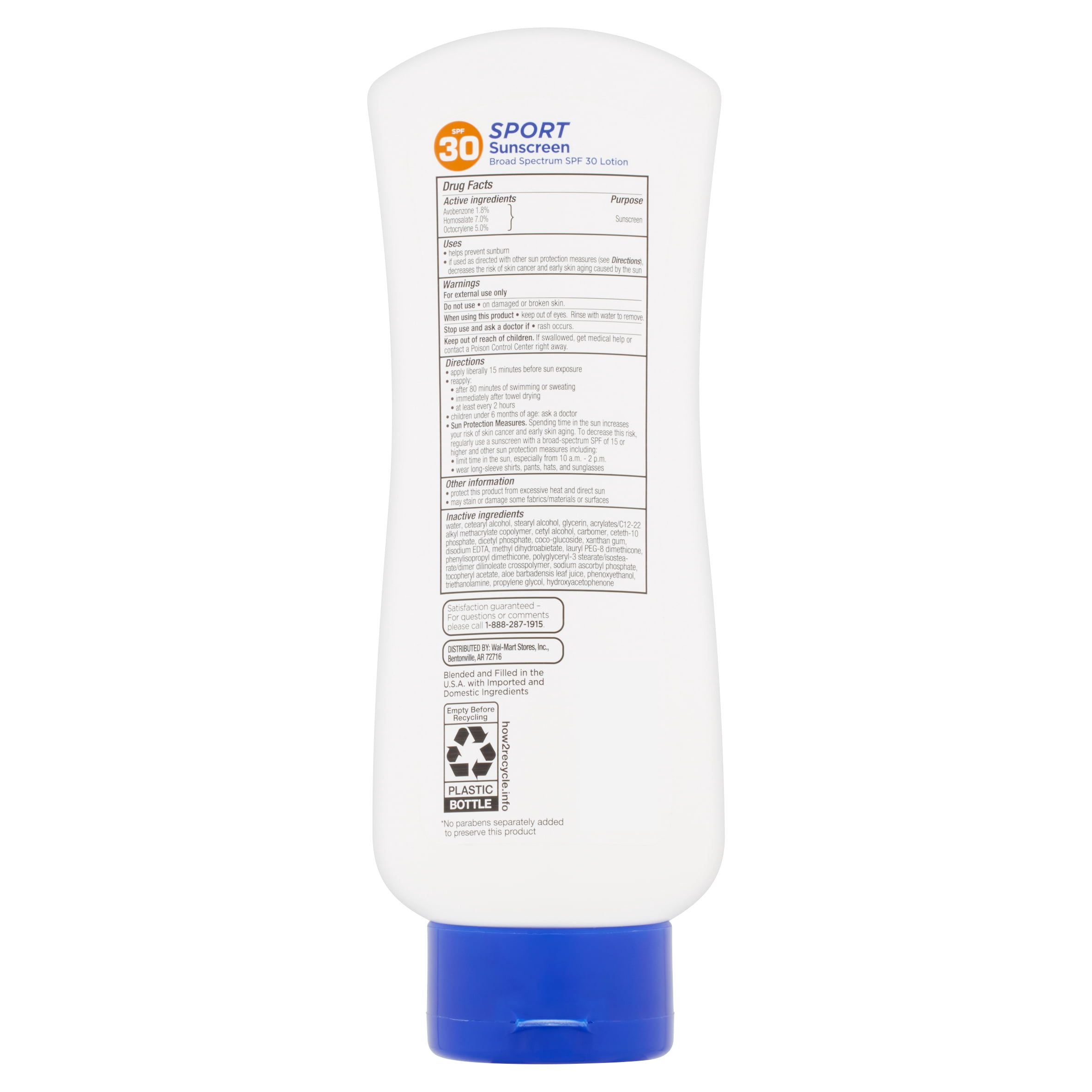 Equate Sport Sunscreen Lotion, SPF 30, 8 fl oz