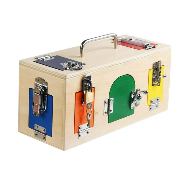 Bloque de construcción Montessori,Montessori Lock Box Toy Learning Juego educativo,juguetes montessori niños pequeños bebés niños en edad preescolar,materiales montessori juguetes CUTICAT Bloque de construcción Montessori