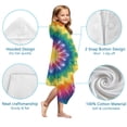 thumbnail image 7 of Colorful Rainbow Tie Dye Spiral Pattern Hooded Bath Towel，50"x30" for Ages 3 To 12 Kids, Quick Dry Lightweight Soft Microfiber Hood Beach Towel Cover Up for Kids, 7 of 7