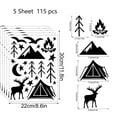 thumbnail image 5 of 115 Pcs Forest Theme Camping Decals Black Removable Wall Stickers Vinyl Peel and Stick Bedroom Living Room Kids Room Playroom Wall Decor, 5 of 6
