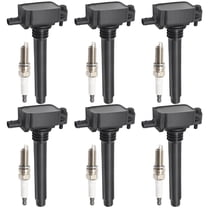 Anxingo 6Pcs UF648 Ignition Coil Packs with Iridium Spark Plugs, Replacement for Dodge Charger Avenger Challenger Durango Grand Caravan Journey, Replaces 5149168AH