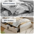 thumbnail image 4 of Asofer Modern Queen Bed Frame with Adjustable Headboard and 4 Metal Storage Drawers, Beige, 4 of 10