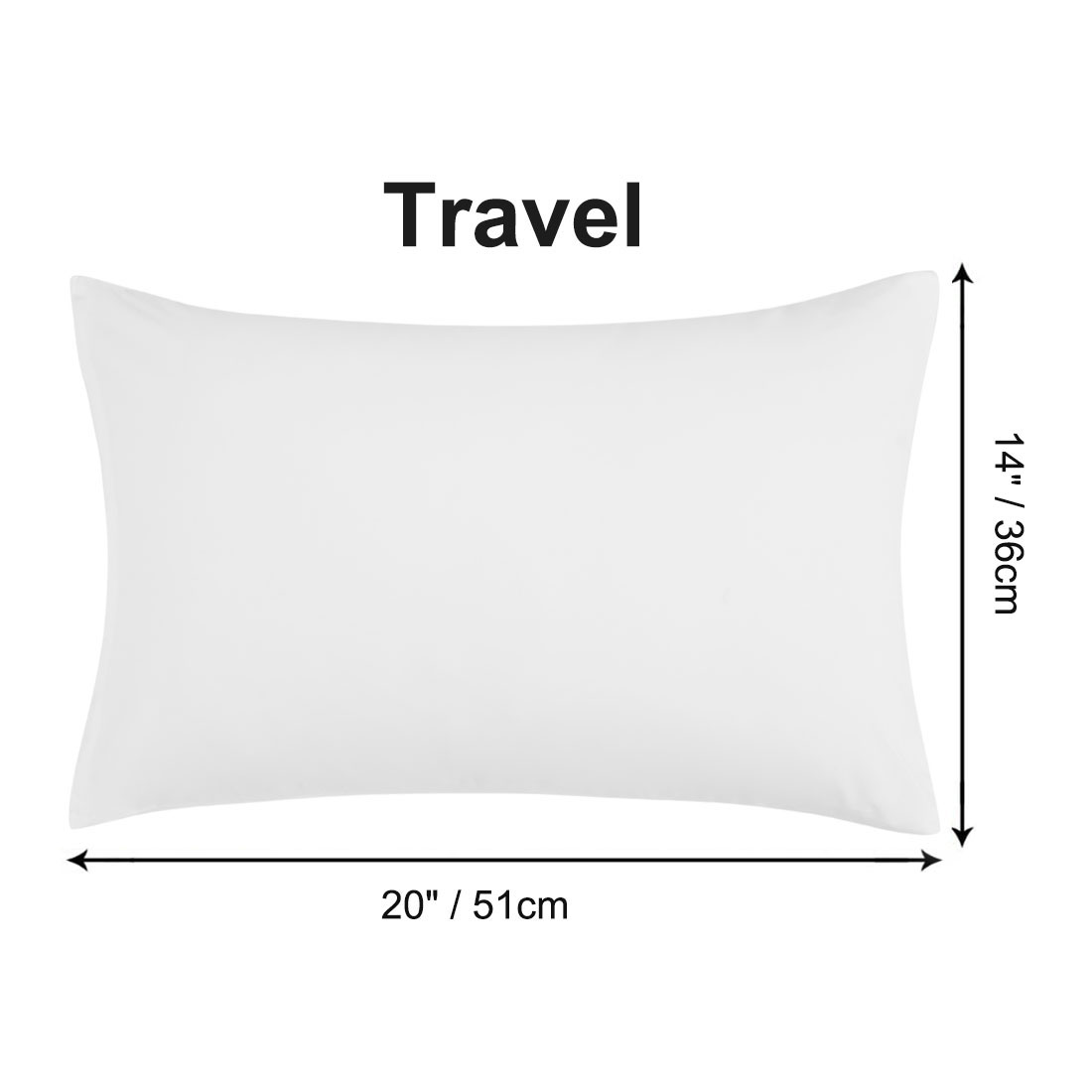 Unique Bargains 2-Piece Soft Microfiber Pillowcases, Travel, White