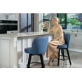 thumbnail image 6 of MINCETA Counter Stools,26" 360 Free Swivel Vertical Line Modern Upholstered Counter Height Bar Stools,Set of 2,Performance Fabric in Gray, 6 of 10