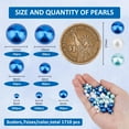 thumbnail image 2 of 1710Pcs Pearl Beads No Holes Loose Pearls Beads Artificial Plastic Pearl Beads Blue White Round Undrilled Imitated Pearl Beads for DIY Wedding Craft Vase Fillers 3/4/5/6/8/10/12mm, 2 of 8