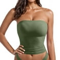 thumbnail image 1 of Tqcoqu Women Solid Color Camisole Strapless Beautiful Back Short Cultivate Oneself Integrated Type Strapless, 1 of 2