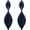 Navy Blue Black-Tone, variant on Women's Rhinestone Crystal Wedding Bridal 2 Leaf Drop Dangle Chandelier Earrings