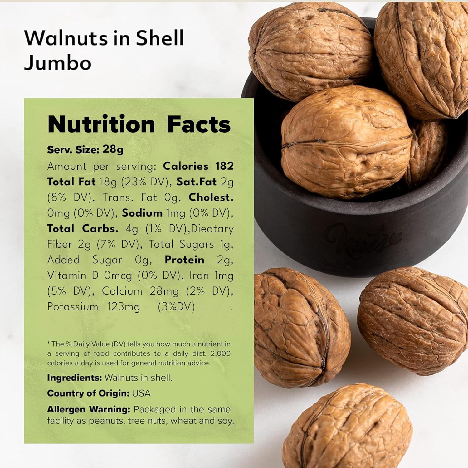 Jumbo Walnuts - In the Shell all  Natural - 3 lb - nuts n more