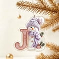 thumbnail image 5 of romoty Personalized Christmas Letter Ornaments, Cute Purple Snowman Initial Pendants, 2D Flat Acrylic Monogram Tree Car Mirror Decor, 5 of 7