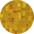 thumbnail image 1 of Ahgly Company Indoor Round Patchwork Yellow Transitional Area Rugs, 5' Round, 1 of 4