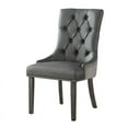 thumbnail image 3 of Posh Living Jose Faux Leather Dining Chair in Dark Gray (Set of 2), 3 of 8