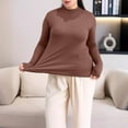 thumbnail image 2 of fatyb Plus Size Tops for Women Mock Neck Casual Undershirts Long Sleeve Pullover Comfortable Shirts, 2 of 7