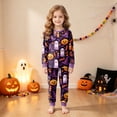 thumbnail image 3 of Enyan Toddler Halloween Pajamas Girls Pumpkin Ghost Pjs Long Sleeve Shirt Top and Pant Kid Girl Halloween Sleepwear Loungewear Set(6-7 Years), 3 of 7