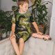 thumbnail image 4 of Balery Deep Forest Stone Green Dragon Conjunto de Pijama Infantil de Manga Corta con Estampado – Ropa de Dormir de Algodón Suave-Large, 4 of 6