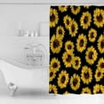 thumbnail image 2 of Modern Beautiful Sunflower Shower Curtain Black Background 3D Printed Waterproof Durable Polyester Cloth Add Vibrant Nature to Your Bathroom Decor Ideal for a Bright and Cheerful Bath Space (36"x72), 2 of 6