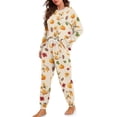 thumbnail image 4 of HELLHERO Thanksgiving Pajama Set for Women Corgi Pumpkin Printed Sleepwear Crewneck Loungewear Maple Leaves Printed Pjs Set for Home, S, 4 of 5