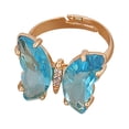 thumbnail image 1 of Ladies Fashion Creative Solid Color Butterfly Adjustable Ring With Opening, 1 of 8
