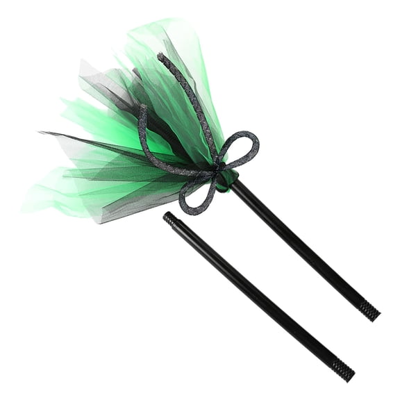 CSSJKYJ Halloween Witch Broom Plastic Witch Broom Props, Cosplay Props for Halloween Costume Haunted House Decoration, Dance Party Favor (Green)