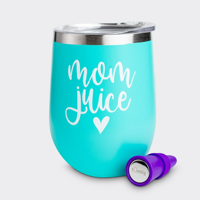 Bonus Mom Wine Tumbler 12 oz Stemless Funny Gift for Mother's Day