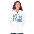thumbnail image 3 of My Selfie Funny Mirror Image Nerd Gym Unisex Fleece Graphic Zip Up Hoodie Brisco Brands 4X, 3 of 5