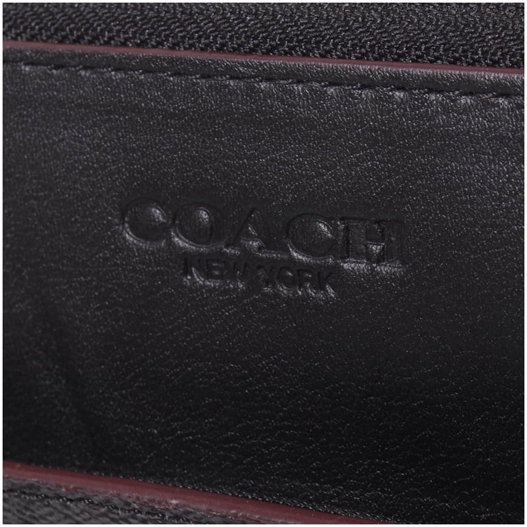 NWT COACH Laptop Tablet Case Signature Canvas Logo Black Oxblood