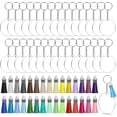 thumbnail image 1 of Acrylic Keychain Blanks, 120Pcs Acrylic Ornament Blanks Kit Including Acrylic Blanks, Keychain Tassels, Key Chain Rings, 1 of 7