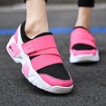 thumbnail image 3 of LASUDRAA Womens Slip On Walking Shoes Breathable Mesh Air Cushion Platform Sneakers with Hook and Loop Strap Non Slip Comfortable Casual Footwear, 3 of 7