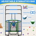 thumbnail image 6 of CITYLE Trampoline for Kids 600LBS 60'' 5FT Toddler Trampoline Indoor Outdoor with Basketball Hoop, Swing, Adjustable Bar, Mini Small Trampoline with Enclosure, Gifts for Toddlers, Boys & Girls, 6 of 8