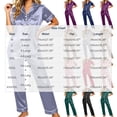 thumbnail image 3 of NominalSnug Satin Pajamas Sets for Women Short Sleeve Button down Sleepwear Wide Leg Pants Loungewear, 3 of 8